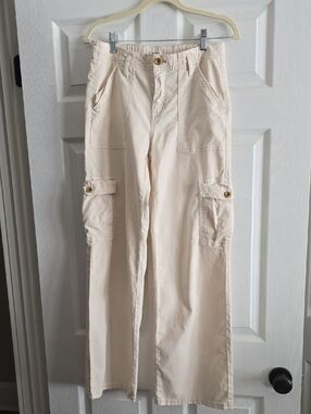 Roxy Cream High-Waist Cargo Pants